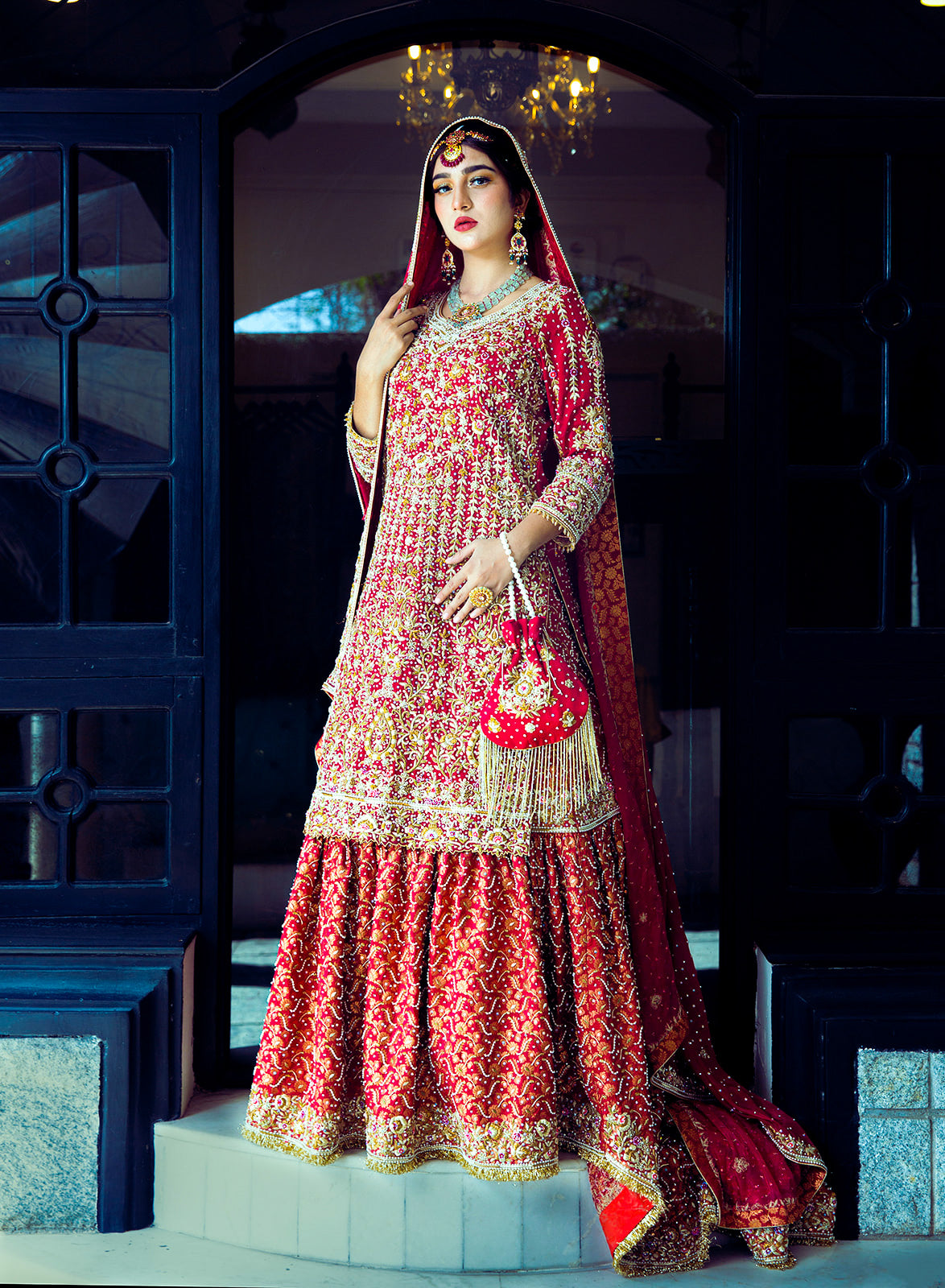 LOBSTER RED LEHENGA