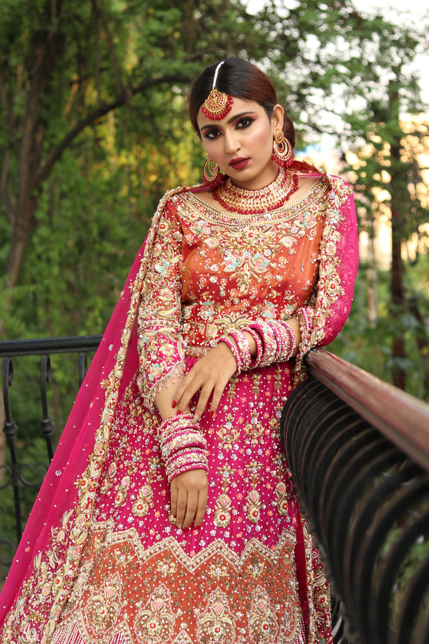 Gleaming and Radiant Pink Lehenga