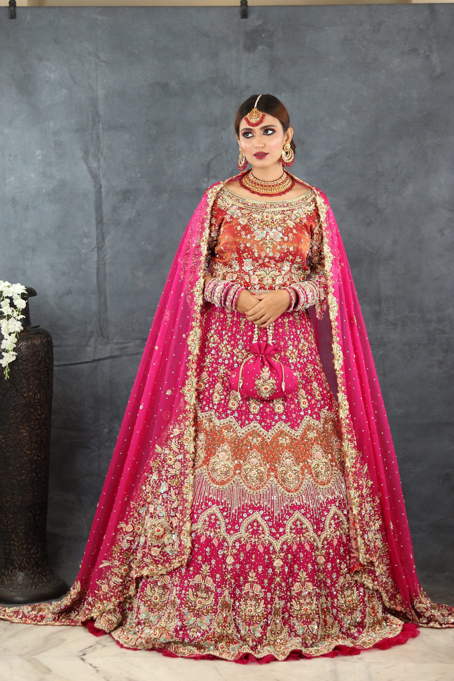 Gleaming and Radiant Pink Lehenga