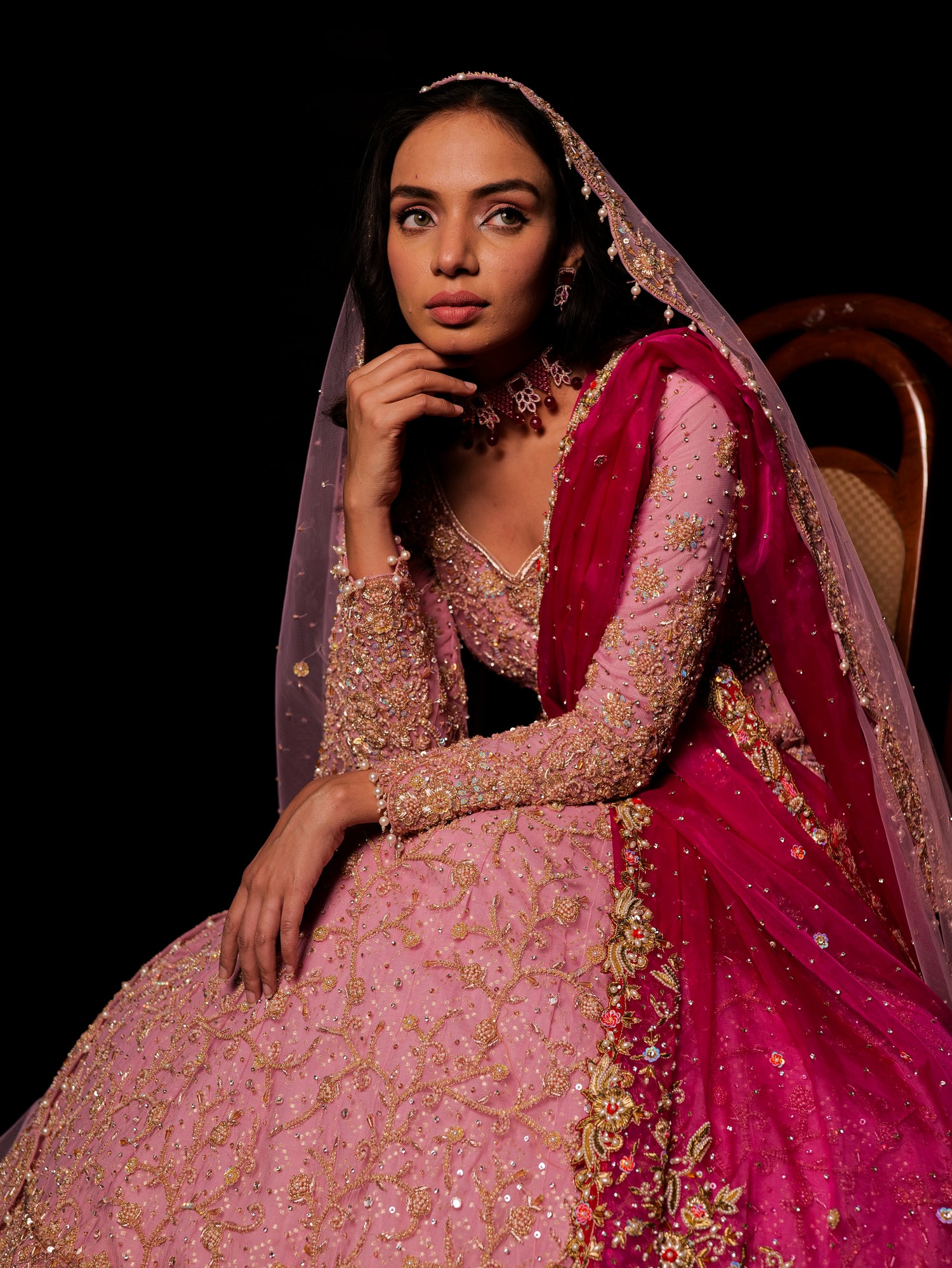 Embellished pink gown